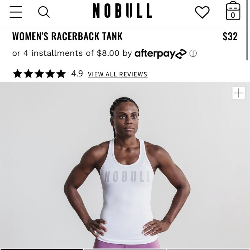 Nobull white racerback tank